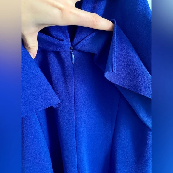 DECODE 1.8 Royal Blue & Gold Chain Halter Mermaid Formal Evening Dress Size 4 - Picture 7 of 16